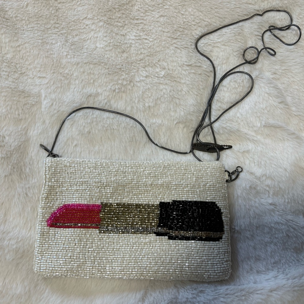 Mary Frances Touch Up Beaded Lipstick Crossbody Phone Bag